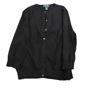 Lauren Ralph Lauren Women's Black Long Sleeve Cashmere Cardigan Sweater Size P/M